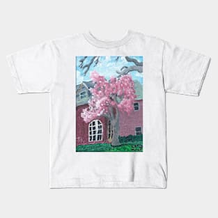 Jackson Heights Cherry Blossoms Painting Kids T-Shirt